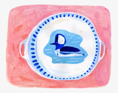 Blue And White Duck Plate, HD Png Download, Free Download