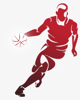 Transparent Basketball Ball Png - Silhouette Basketball Player Clipart, Png Download, Free Download