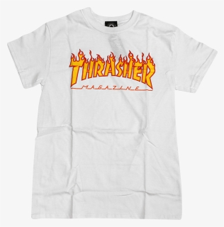 Thrasher Magazine Flame Logo T Shirt - Thrasher Tshirt Png, Transparent Png, Free Download