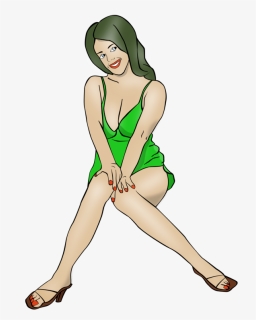 Pin Up Girl Woman Cartoon Drawing Free Commercial Clipart - Kartun Sexy Png, Transparent Png, Free Download