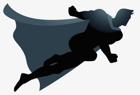 Flying Superhero Silhouette Png, Transparent Png, Free Download