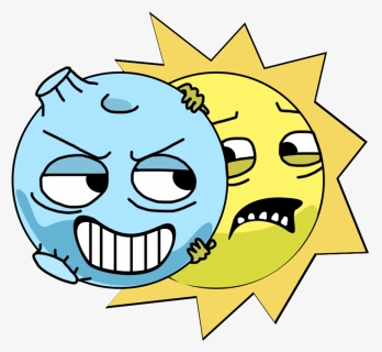 Ftestickers Solareclipse Solar Sun Moon Yellow Blue, HD Png Download, Free Download