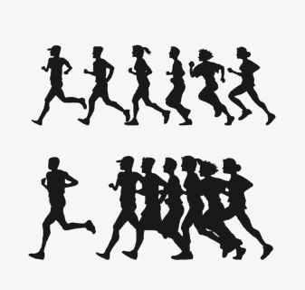 Euclidean Vector Clip Art People Silhouette Material - Running People Png, Transparent Png, Free Download