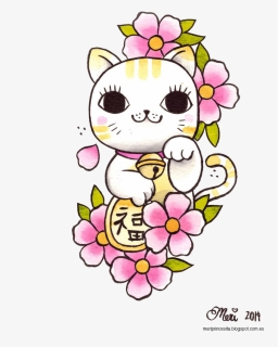 Maneki Neko Png Clipart - Maneki Neko Kawaii Tattoo, Transparent Png, Free Download