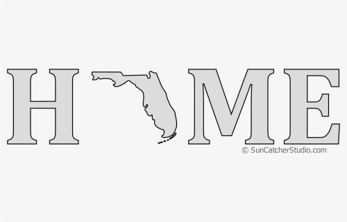 Florida Home Stencil Pattern Shape State Clip Art Outline, HD Png Download, Free Download