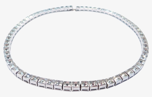 Art Deco Sterling Line Necklace Crystals Choker - Choker, HD Png Download, Free Download