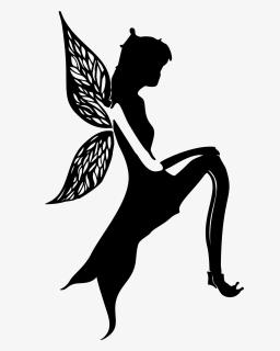 Fairy In Sitting Position Silhouette Clip Arts - King Fairy Silhouette Transparent, HD Png Download, Free Download