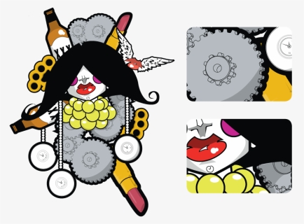 Brass Knuckles And Lip Gloss Illustration - Cartoon, HD Png Download, Free Download