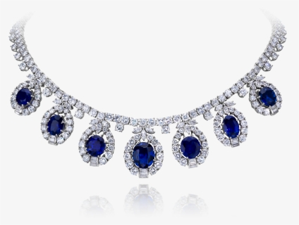 View Sapphire And Diamond Necklace - Diamond Sapphire Necklace Png, Transparent Png, Free Download