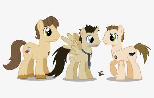 Glamourkat, Castiel, Dean Winchester, Ponified, Safe, - My Little Pony Supernatural Crossover, HD Png Download, Free Download