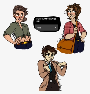 Female Versions Of Dean Winchester,sam Winchester, - Cartoon, HD Png Download, Free Download