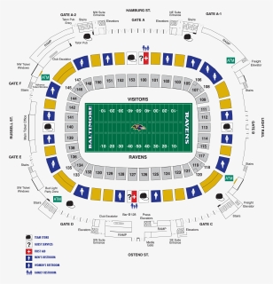 Baltimore Ravens Stadium Map M T Bank Diagrams - Stadium Map Transparent Background, HD Png Download, Free Download
