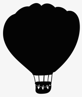 Air Balloon Chalkboard Sticker - Globo Aerostatico Dibujo Silueta Negra, HD  Png Download - kindpng