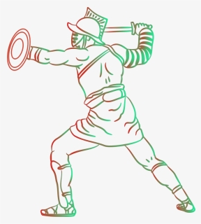 Gladiator Ancient Roman Drawing , Png Download - Gladiators Drawing Ancient Rome, Transparent Png, Free Download