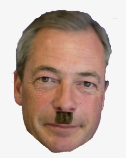 Hitler Head Png - Farage With Hitler Moustache, Transparent Png, Free Download