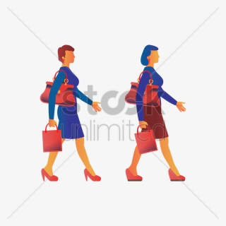 Thumb Image - Women Illustration Walking, HD Png Download, Free Download