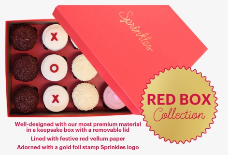 Valenine"s Xox Red Box With A Dozen Cupcakes - Cupcake, HD Png Download, Free Download