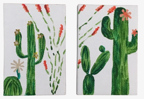Mini Boho Chic Cactus Paintings - Saguaro, HD Png Download, Free Download
