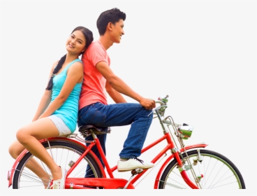 Couple With Cycle Png, Transparent Png, Free Download