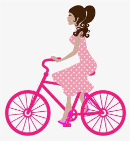 Girl And Bike Png, Transparent Png, Free Download