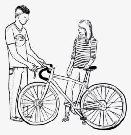 Person On Bicycle Sketch Png, Transparent Png, Free Download