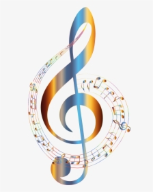 Chromatic Musical Notes Typography 2 No Background - Colorful Music Notes Clipart, HD Png Download, Free Download