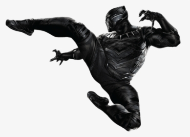 Black Panther Action Jump - Black Panther Png, Transparent Png, Free Download