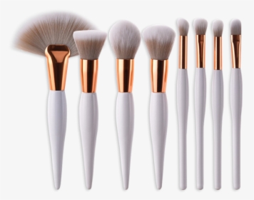 Rose Gold & White 8 Piece Makeup Brush Set - Makyaj Fırçaları, HD Png Download, Free Download