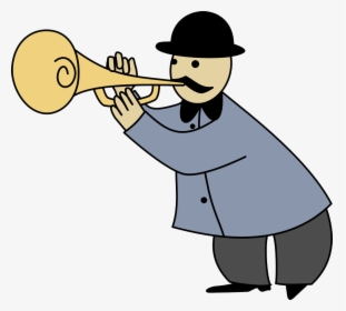 Man Playing Trumpet Clipart, HD Png Download, Free Download