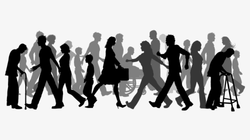 Walking Clip Art - People Crowd Silhouette Png, Transparent Png, Free Download
