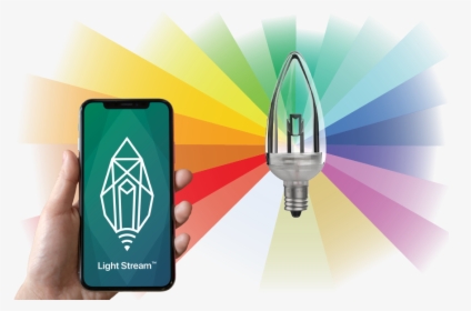 Light Stream Light Bulb And Smart Phone App From Village - Smartphone, HD Png Download, Free Download