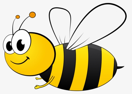 Drawing Of A Smiling Bee - Cartoon Transparent Background Bee, HD Png Download, Free Download