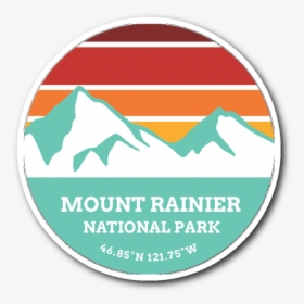 Mount Rainier National Park Retro Mountain Sticker - Lassen National Park Sticker, HD Png Download, Free Download