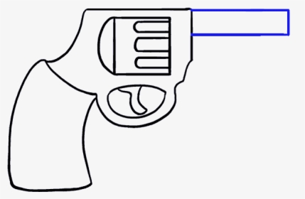 How To Draw Cartoon Revolver - Simple Gun Drawings Easy, HD Png Download, Free Download