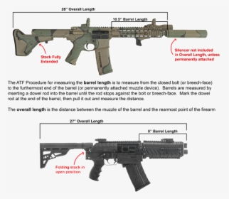 How To Measure Firearm Length - Assault Rifle Length, HD Png Download, Free Download