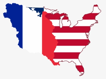Flag Map Of America And French Louisiana - Louisiana Purchase Flag Map, HD Png Download, Free Download