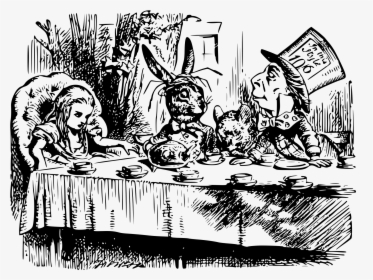 Mad Hatters Tea Party John Tenniel, HD Png Download, Free Download