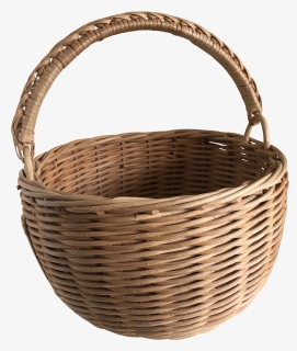 Boho Natural Wood Woven Basket - Cartoon Woven Basket, HD Png Download, Free Download