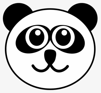 Cute Panda Face Clipart - Panda Face Clipart Black And White, HD Png Download, Free Download