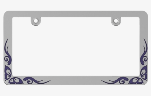Chrome Coated Purple Butterfly Tattoo License Plate - Circle, HD Png Download, Free Download