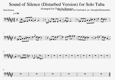 Transparent Disturbed Png - Piano Solo Sound Of Silence Disturbed Piano Sheet Music, Png Download, Free Download