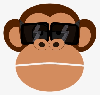 Monkey Face In Glasses Clipart - Chimpanzee Clip Art, HD Png Download, Free Download