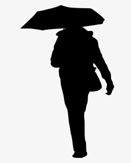 10 Woman With Umbrella Silhouette - Person With Umbrella Silhouette, HD Png Download, Free Download