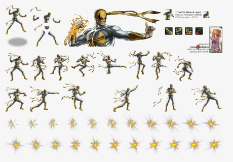Click For Full Sized Image Iron Fist - Sprite Sheet Da Marvel, HD Png Download, Free Download