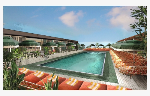 Pool Transparent Rooftop - Soho House White City Pool Bar, HD Png Download, Free Download