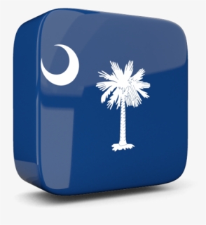 Glossy Square Icon 3d - South Carolina State Flag, HD Png Download, Free Download