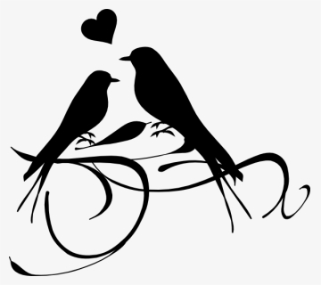 Wedding Dove Clipart Png Transparent Png , Png Download - Love Birds Black And White, Png Download, Free Download