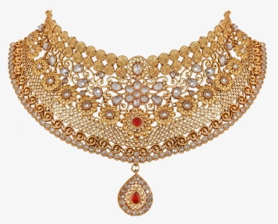 Apara Traditional Bridal Gold Plated Choker Necklace - Necklace, HD Png Download, Free Download