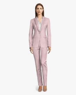 Pink 6b Double Breasted Tweed Wide Leg Pant Suit-view - Light Brown Coat  Pant, HD Png Download - kindpng