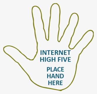 Outline Of Hand With Text Inside Of Hand Reading "internet, HD Png Download, Free Download